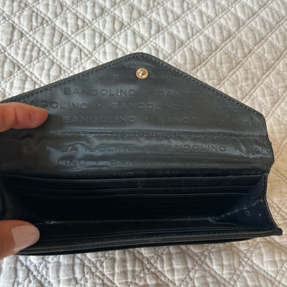 Bandolino Black Wallet with Gold Button - Picture 7 of 13